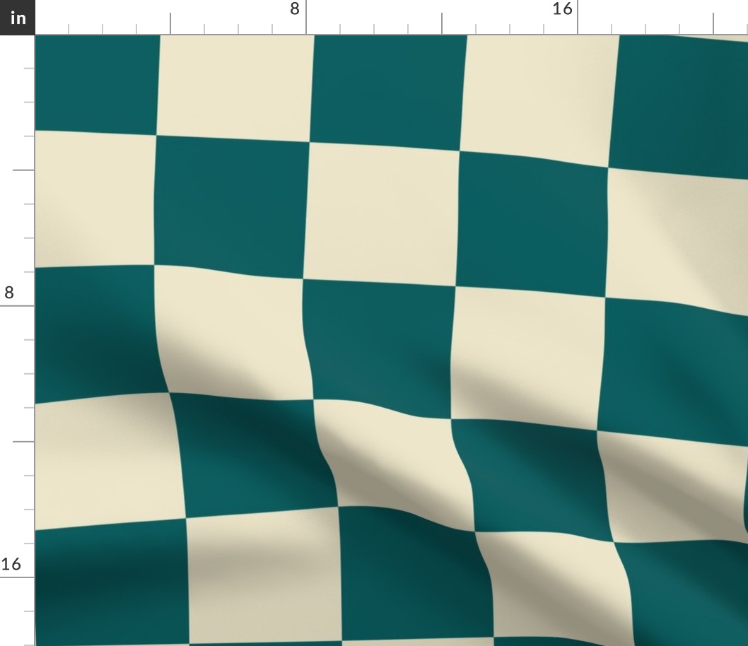 4”  Jumbo Classic Checkers, Emerald and Ivory