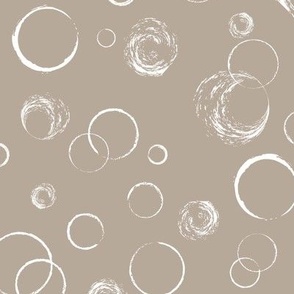 Textured Circles Taupe- Small Print