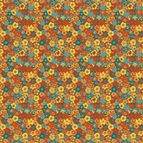 Retro Floral (1,5") - brown, yellow, blue (ST2022RF)   