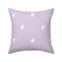 Delicate Floral Buds - White on Purple