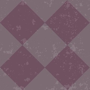 Diagonal Checkerboard With Texture in Plum and Purple - Medium