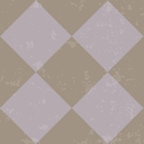 Diagonal Checkerboard With Texture in Purple and Brown - Medium