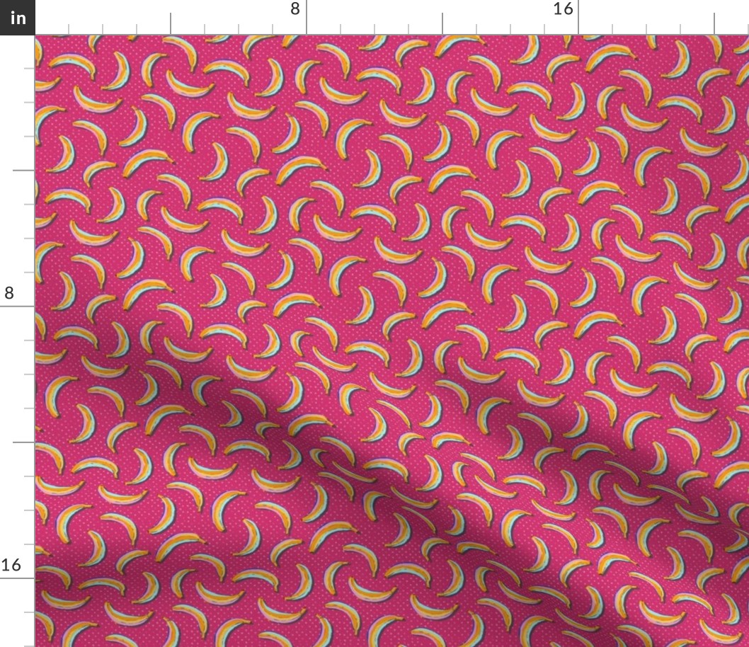 S - Bananas - Yellow, Orange, Pink, Magenta Background