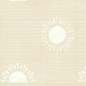 Ikat Modern Boho Celestial Sun in Coastal Cottage creamy warm beige