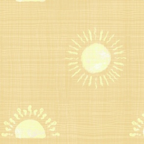 Ikat Modern Boho Celestial Sun in Coastal Cottage gold beige