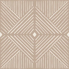 Minimal cream geometric tiles on clay  - large