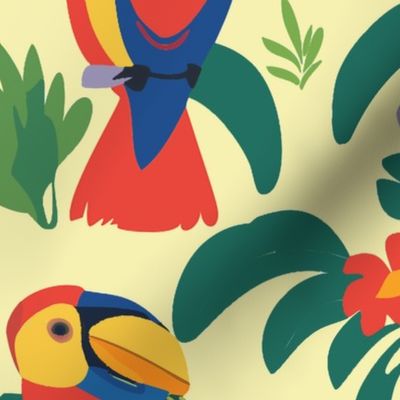 Bright Toucans on Yellow