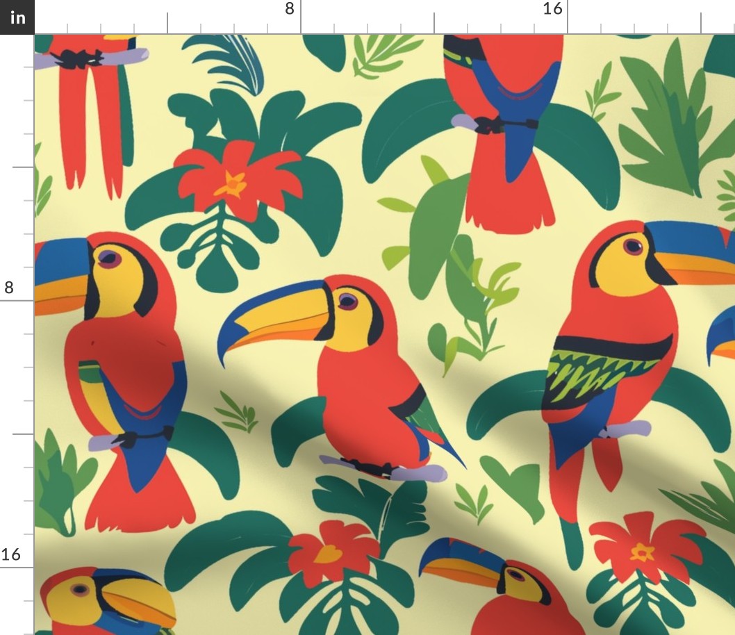 Bright Toucans on Yellow