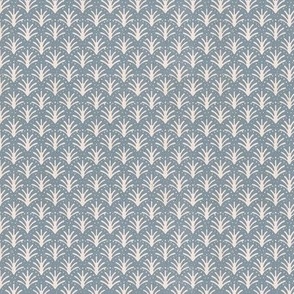 Linen Stamped Light Blue Scallops