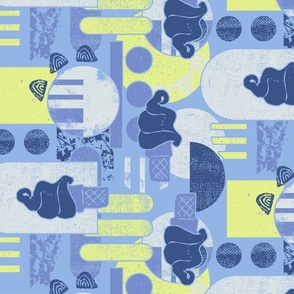 Maximalist Ice Cream Party in Blueberry Cream in Large Scale