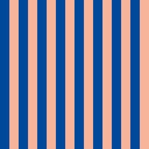 Blue and peach stripes - 0.5 inch stripes