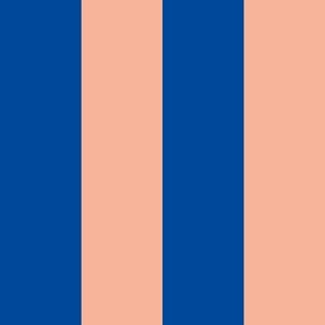 Blue and peach stripes - 2 inch stripes