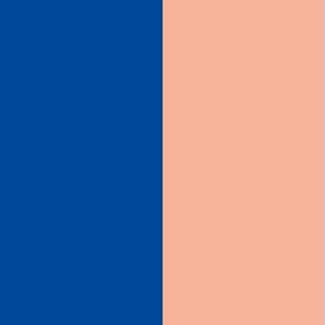 Blue and peach stripes - 4 inch stripes