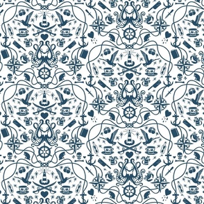 Blackbeard Damask White