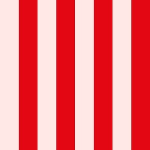 Red and pale pink stripes - 1 inch stripes