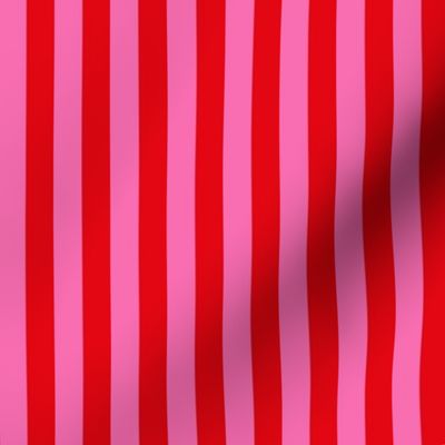 Red and pink stripes - 0.5 inch stripes