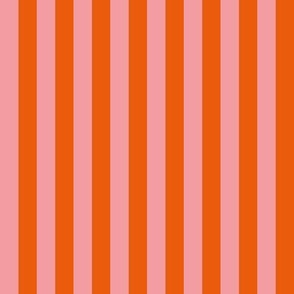 Pink and orange stripes - 0.5 inch stripes