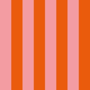 Pink and orange stripes - 1 inch stripes
