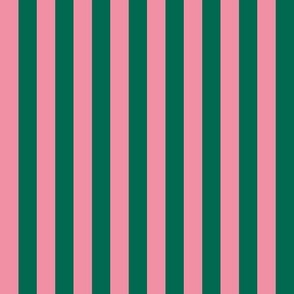 Green and pink stripes - 0.5 inch stripes