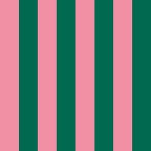 Green and pink stripes - 1 inch stripes