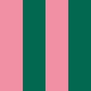 Green and pink stripes - 2 inch stripes