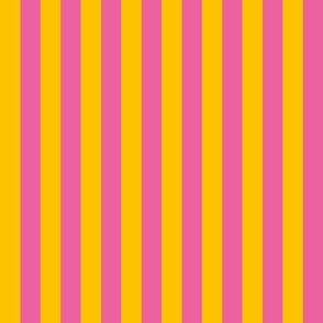 Yellow and pink - 0.5 inch stripes