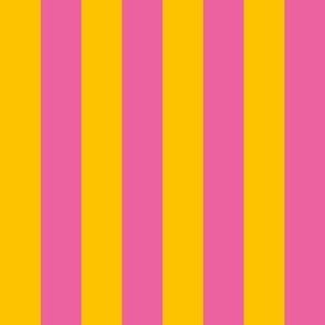 Yellow and pink - 1 inch stripes