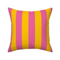 Yellow and pink - 2 inch stripes