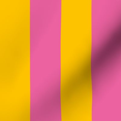 Yellow and pink - 2 inch stripes