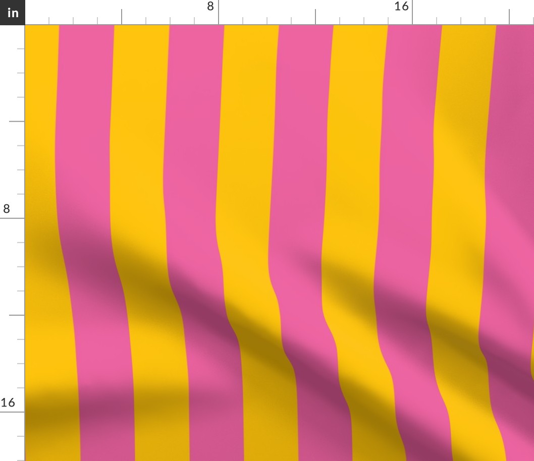 Yellow and pink - 2 inch stripes