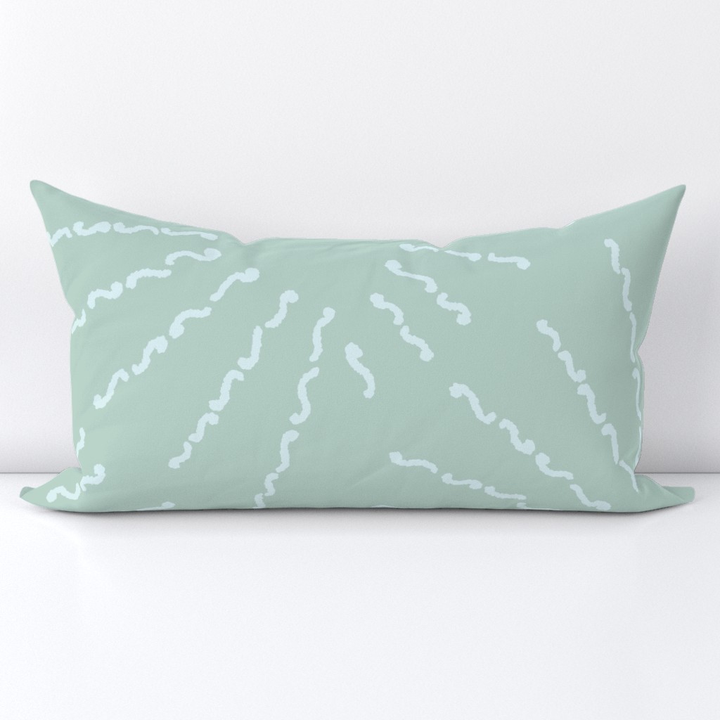 Modern Boho Moroccan Sun in Coastal sea foam green