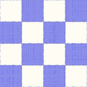 2" Textured Checkerboard Blender - Orchid Funk and Cream - Large Scale - Traditional Checker Pattern with Organic Edges and Linen Texture