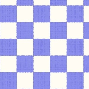 1.5" Textured Checkerboard Blender - Orchid Funk and Cream - Medium Scale - Traditional Checker Pattern with Organic Edges and Linen Texture