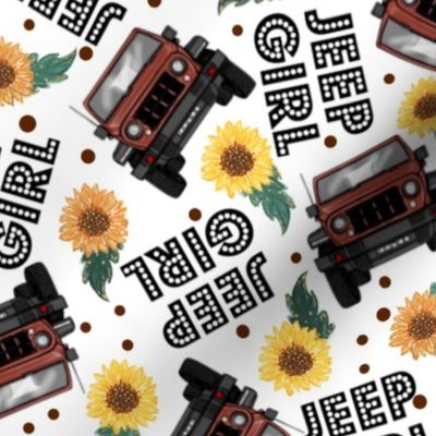 Large Jeep Girl Sunflowers UTV ATV 4X4 off-road Brown