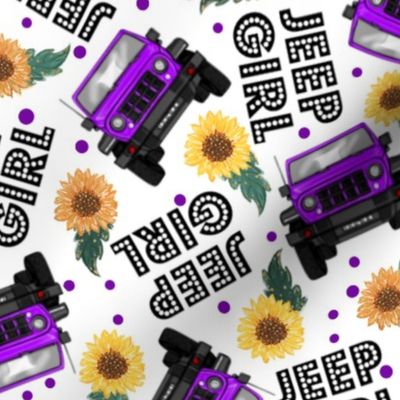 Large Jeep Girl Sunflowers UTV ATV 4X4 off-road Purple