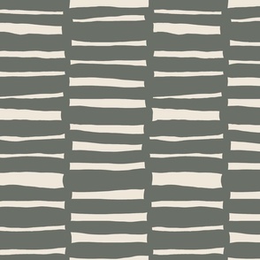 Blocks and stripes in pantone agave green and  off white - geometrical design