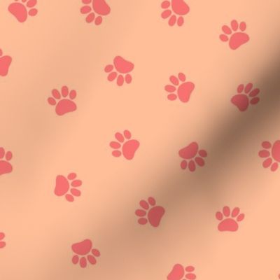 Pet Paw Prints Peach Fuzz Pink