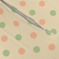 Polka Dots Peach and Sage on Coconut