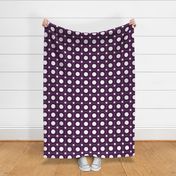 Dots and Circles Dark Purple and White Large