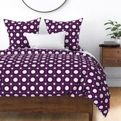 Dots and Circles Dark Purple and White Large