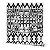 abstract geometric black and white patchwork shapes_mirrored