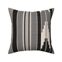 Stripes black and gray Large linen-weave scale