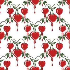 Bleeding Heart Flower Fabric - Romantic Botanical Pattern for Nature-Inspired Decor & Crafts