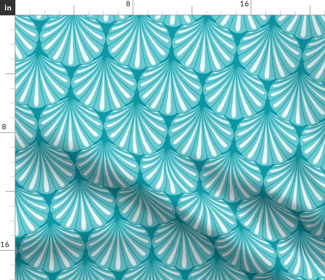 Scalloped Shell in Teal (Dark) -  Large 12/ SSJM24-A70