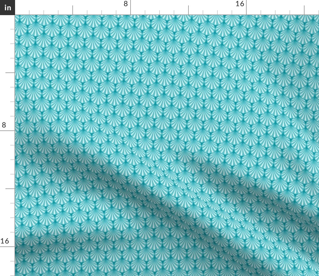 Scalloped Shell in Teal (Dark) -  Small 3/ SSJM24-A70