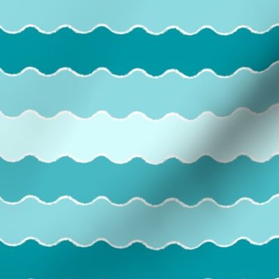 Wavy Stripes in Teal - Medium 6/ SSJM24-A65