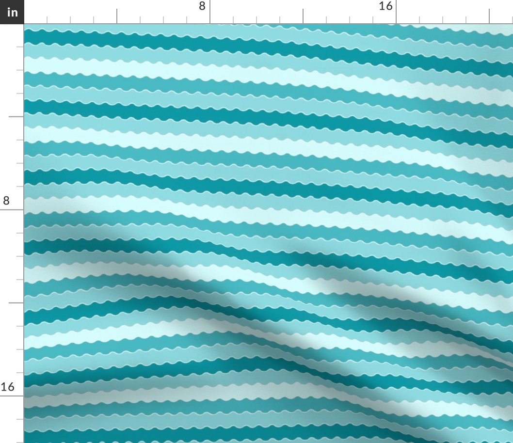 Wavy Stripes in Teal - Small 3 /SSJM24-A65