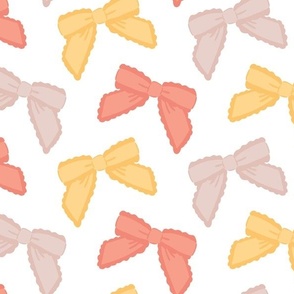 Bows, cute and wavy, vintage, orange, yellow, beige