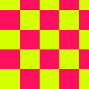 4” Jumbo Classic Checkers, Neon Yellow and Hot Pink