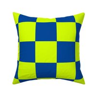 4” Jumbo Classic Checkers, Neon Yellow and Blue